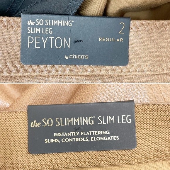 Chico’s Peyton Slim Leg Pant Branchport Caramel Women’s Size 2 | Medium NWT FLAW - Picture 8 of 14